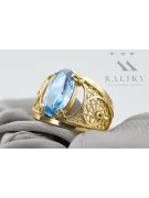 Аквамарин 14-кв Желтое золото Кольцо Винтаж изделия vrc057y